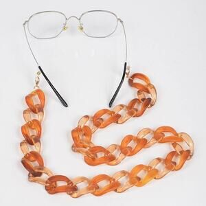 Brown Acrylic Link Chain Sunglasses Strap